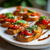 Ricetta Crostini Pomodoro Basilico per 4 Porzioni