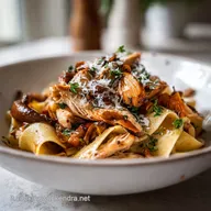 Pappardelle al Rag&ugrave; di Faraona e Funghi Porcini