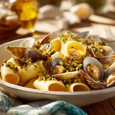 Paccheri del Golfo la ricetta con vongole pistacchio e limone Scheda ricetta
