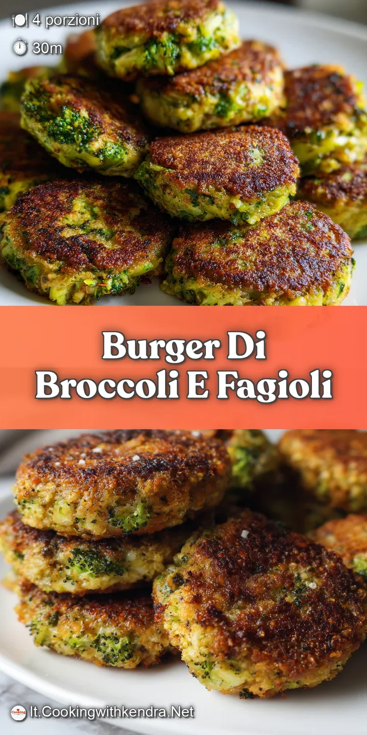 Up-close, the slightly charred and textured surface of a broccoli and bean burger showcases its savory, veggie-packed char...