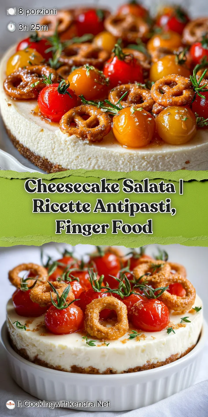 Close-up of cheesecake salata; creamy white cheese contrasts with colorful layers of fresh vegetables and glistening balsa...