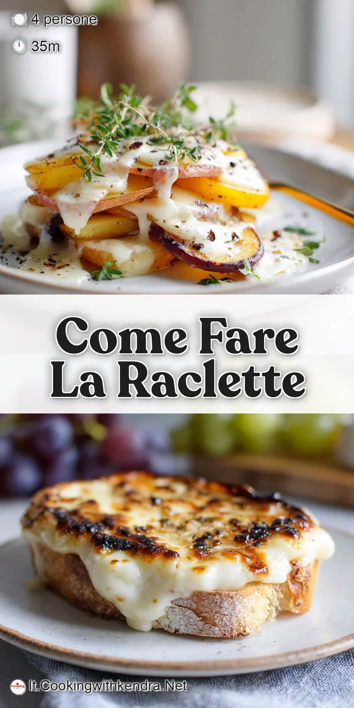 Close-up of bubbling, browned raclette cheese being scraped onto a pile of steaming, soft new potatoes. Visually enticing.