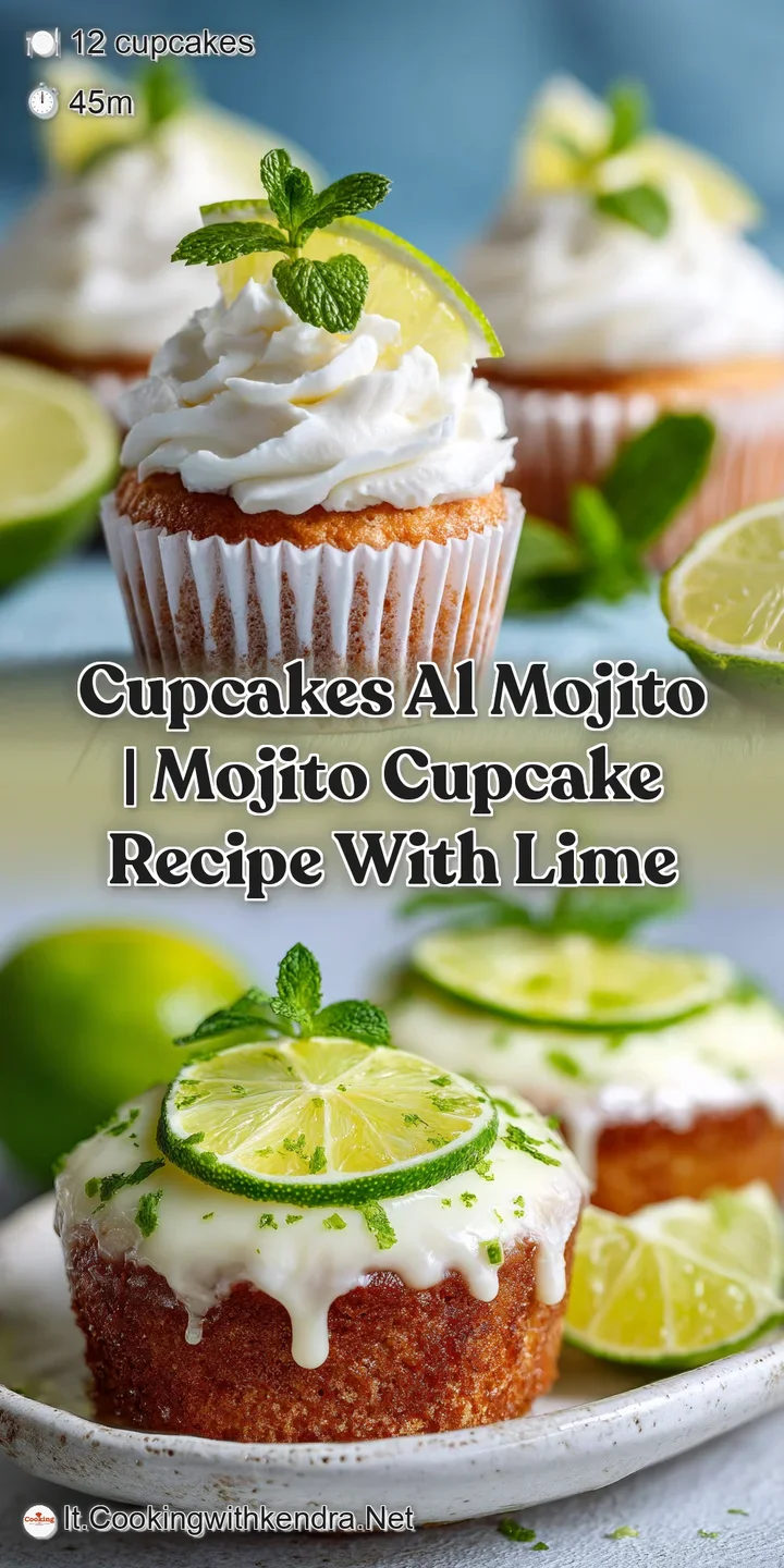 Close-up of a lime green cupcake with creamy frosting, a vibrant mint leaf, and subtle lime zest.