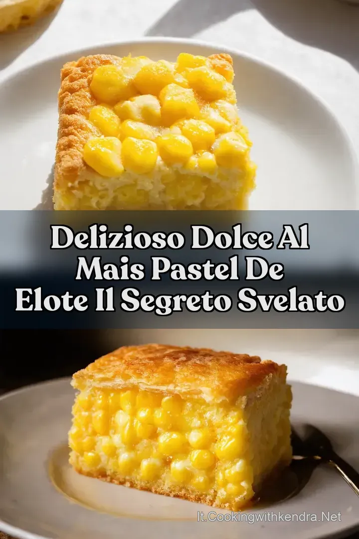Delizioso Dolce al Mais Pastel de Elote Il Segreto Svelato