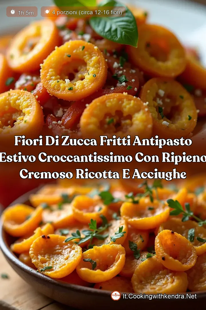 Fiori di Zucca Fritti Antipasto Estivo Croccantissimo con Ripieno Cremoso Ricotta e Acciughe