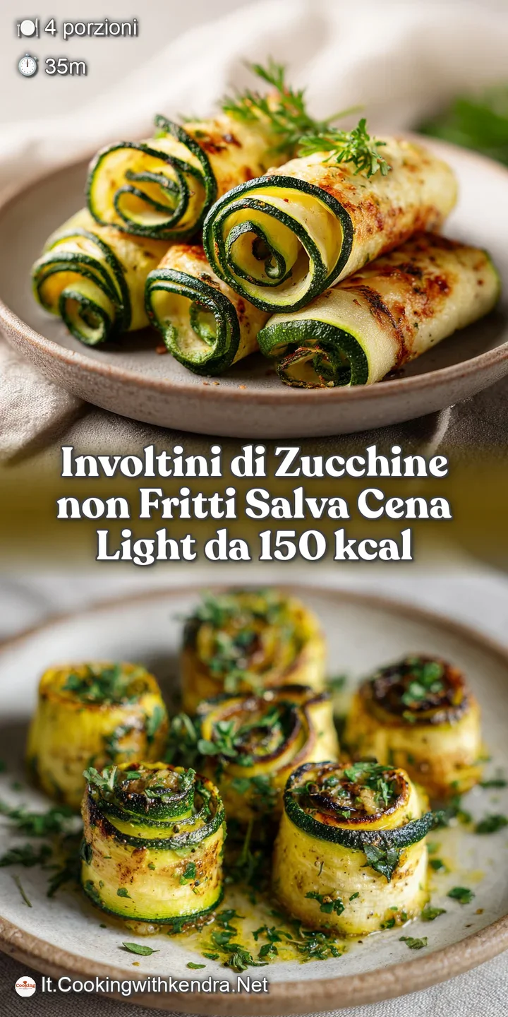 Close-up of tender, vibrant green zucchini slices gently rolled around a savory, speckled filling, baked golden.
