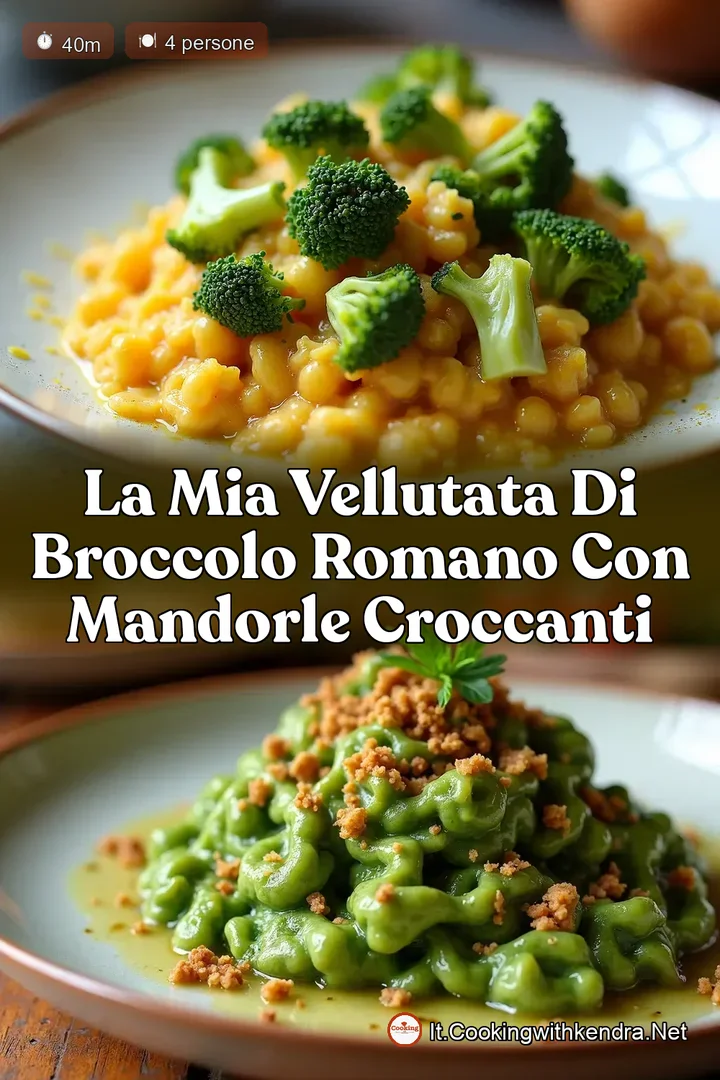 La Mia Vellutata di Broccolo Romano con Mandorle Croccanti
