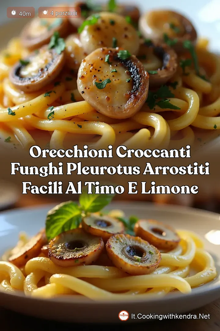 Orecchioni Croccanti Funghi Pleurotus Arrostiti Facili al Timo e Limone