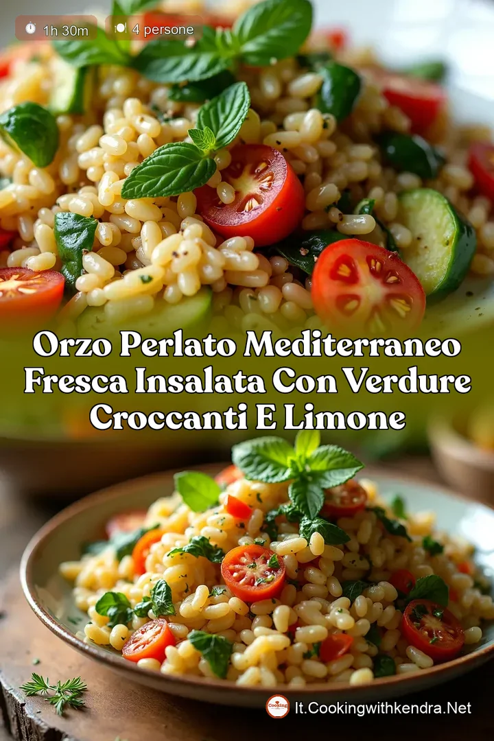Orzo Perlato Mediterraneo Fresca Insalata con Verdure Croccanti e Limone