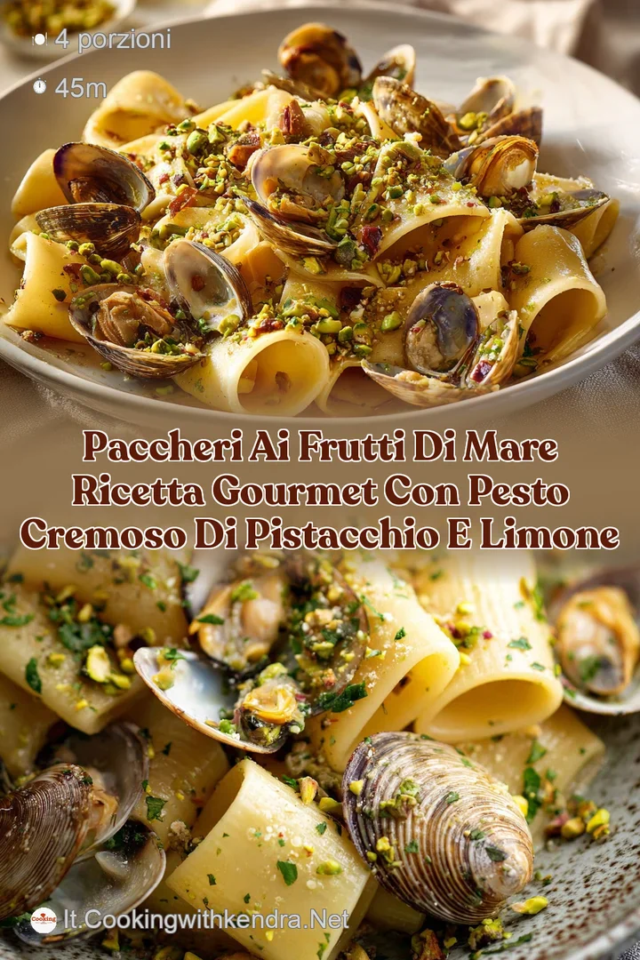 Paccheri ai Frutti di Mare Ricetta gourmet con pesto cremoso di pistacchio e limone