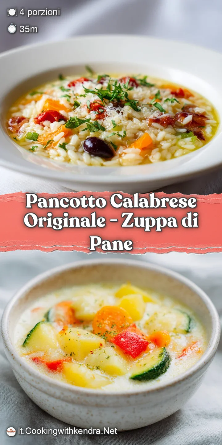 Close-up of vibrant pancotto: Brothy, rustic bread soup with visible chunks of tomato and a fiery sprinkle of red pepper.