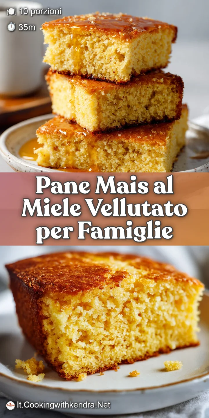 Close-up of rich, creamy polenta, glistening honey threads, and plump, juicy corn kernels create a mouthwatering texture.