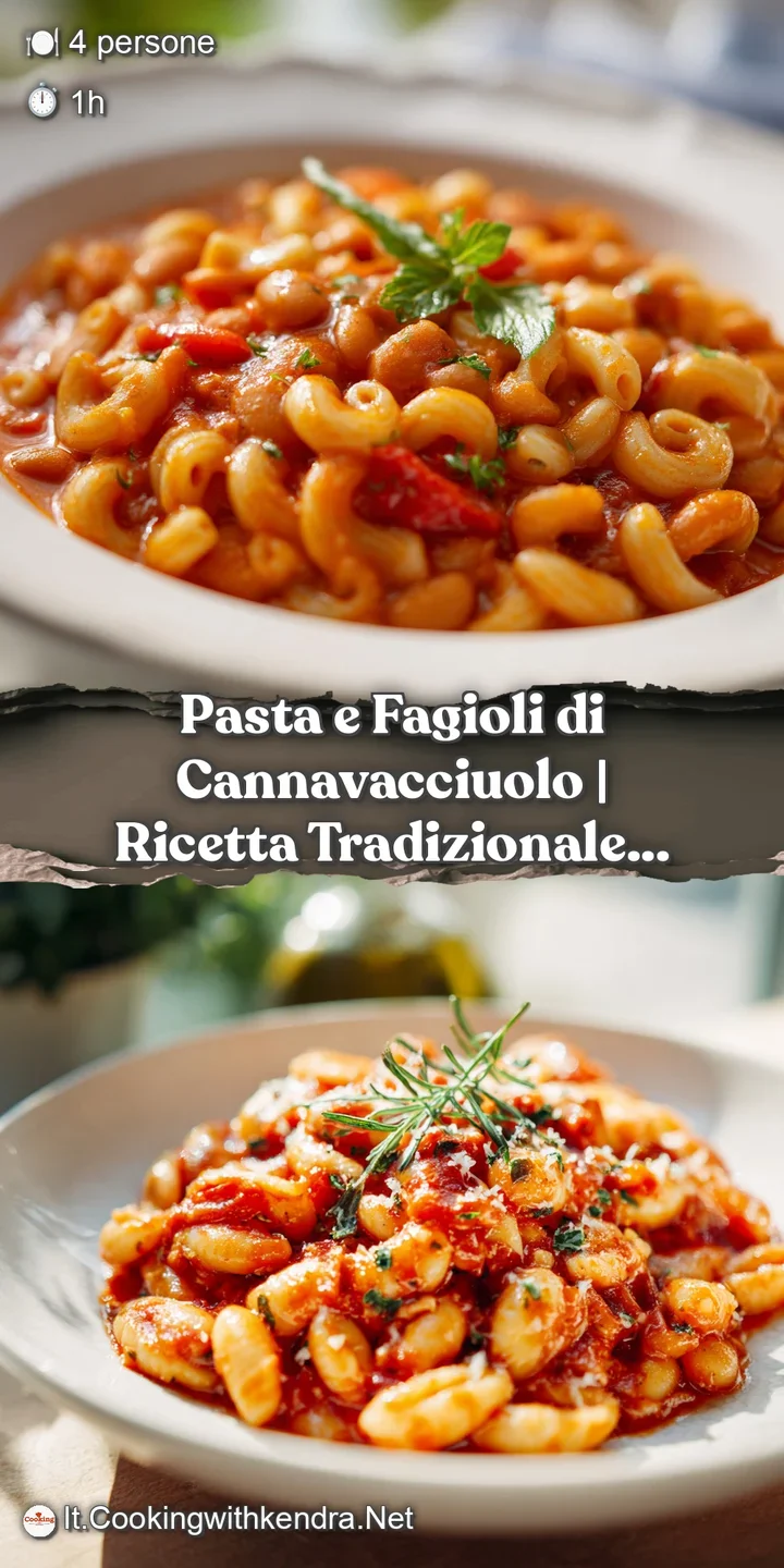 Close-up of creamy pasta e fagioli, showcasing soft beans and al dente pasta in a savory broth.