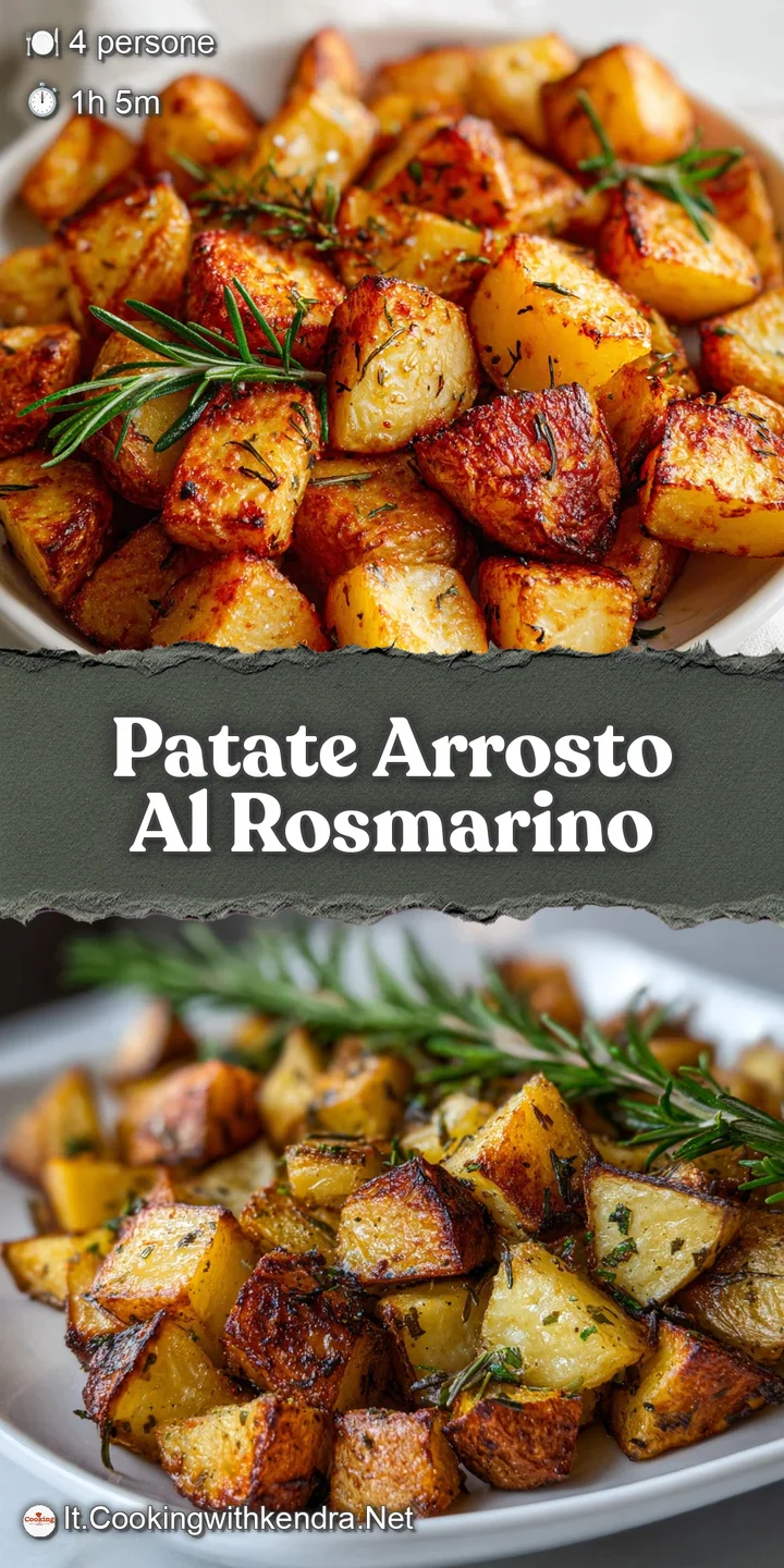 Close-up of glistening roasted potatoes, some with crunchy, browned exteriors, showcasing the herbs and olive oil with app...