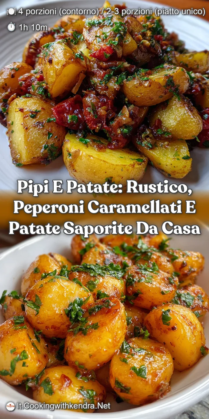 Pipi e patate: rustico peperoni caramellati e patate saporite da casa