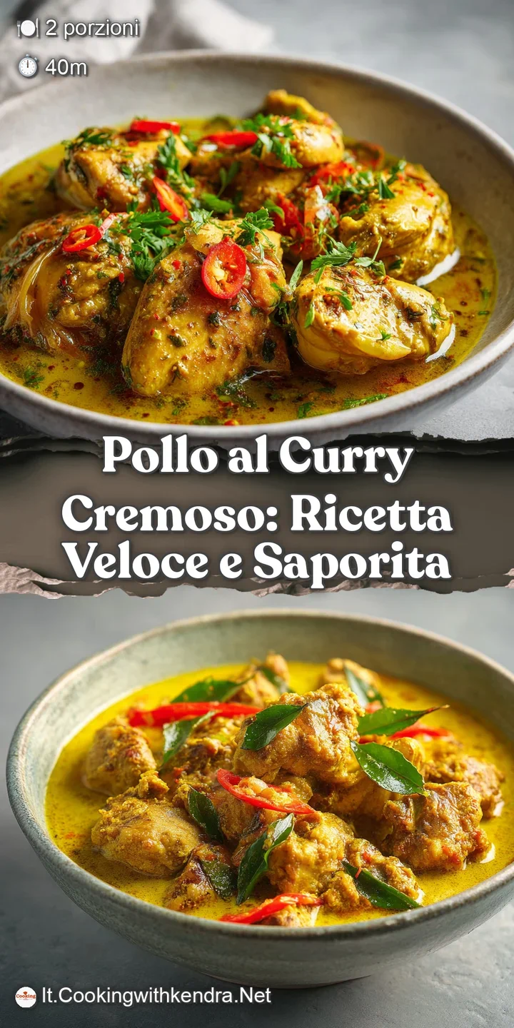 Close-up of succulent chicken in a glossy, orange-hued curry sauce, showcasing its smooth texture.