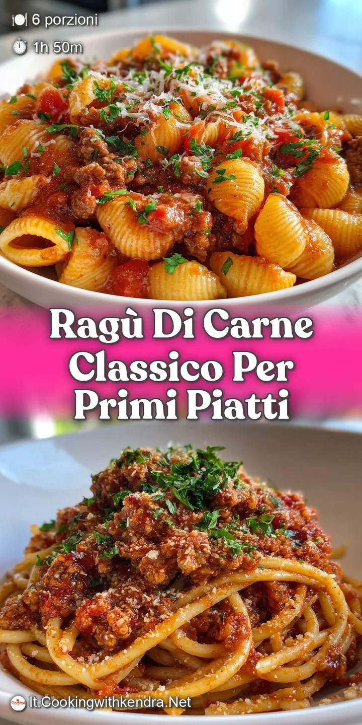 Close-up of meaty Italian ragu, showcasing the rich texture of ground meat and the bright, savory sauce; appetizing and warm.