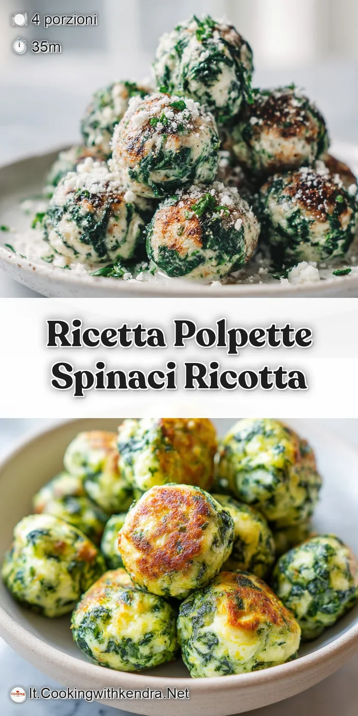 Close-up of a juicy, oven-baked spinach ricotta meatball showing a slightly browned crust and visible herbs. Mouthwatering...