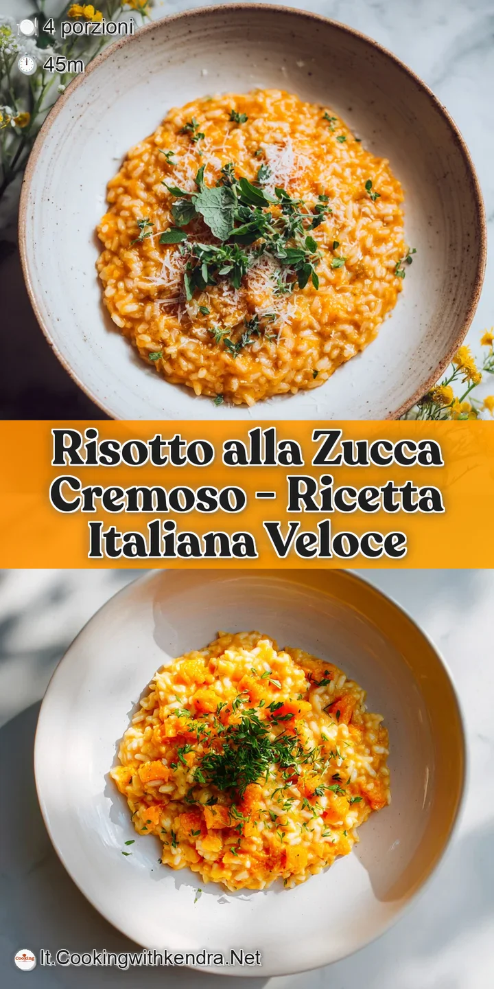 Close-up of rich, golden risotto. You can almost taste the creamy texture and subtle sweetness of the squash in this delec...
