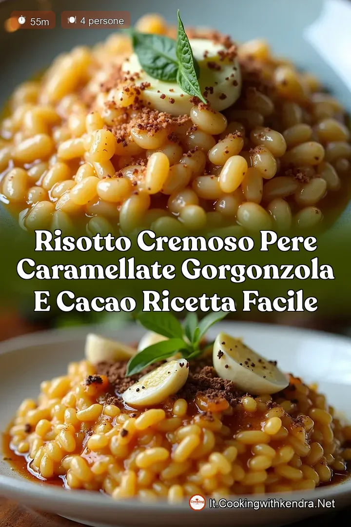 Risotto Cremoso Pere Caramellate Gorgonzola e Cacao Ricetta Facile