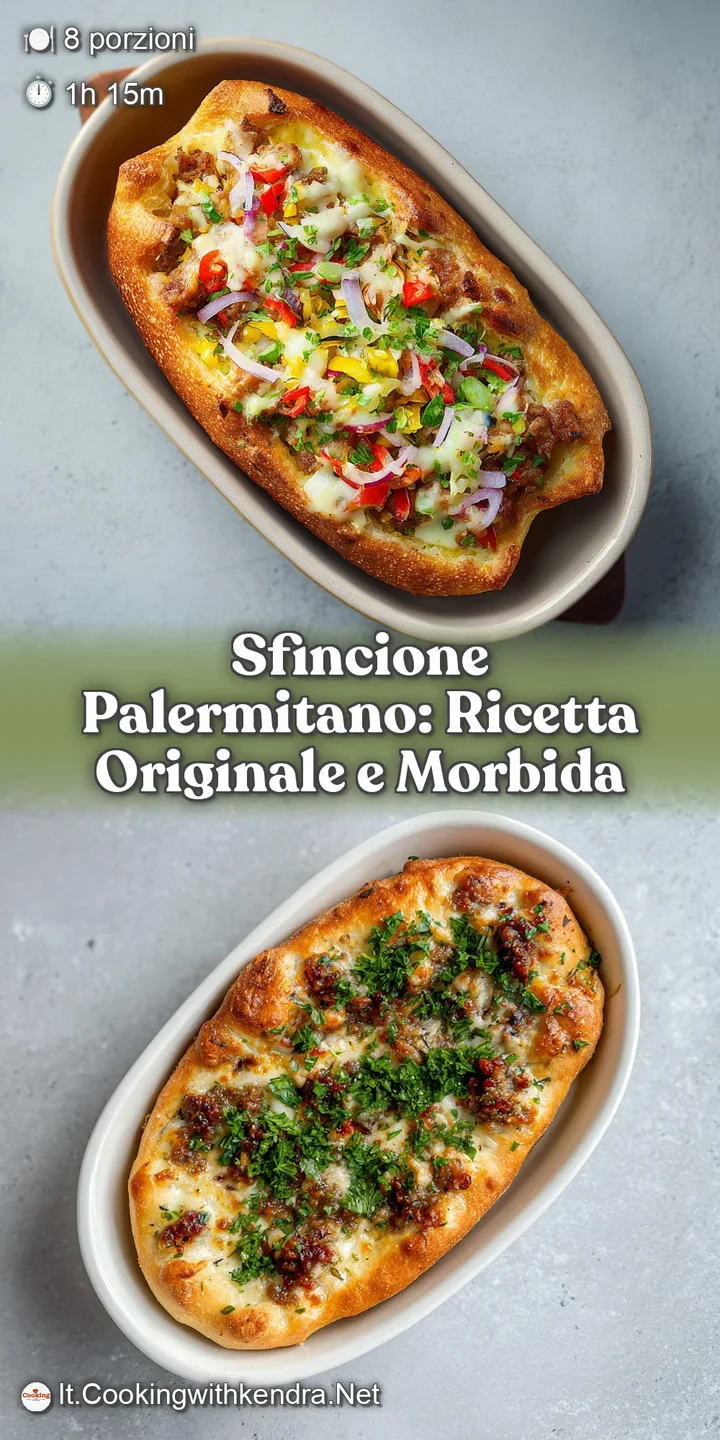 Close-up of sfincione shows soft dough, bright sauce, and savory breadcrumb topping. Warm, inviting, and hints at Italian ...