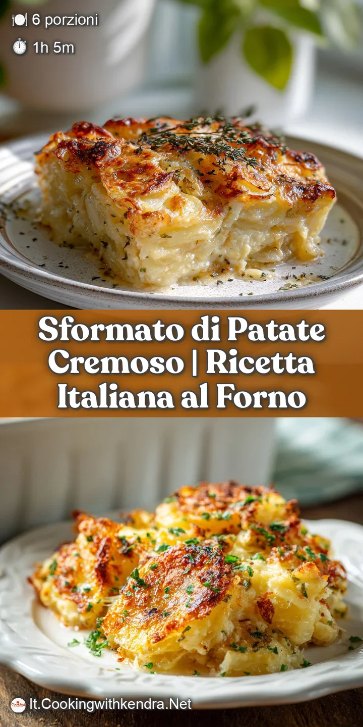 Close-up of a potato sformato's crisp, golden crust. Hints of herbs and melted cheese peek through the inviting surface.