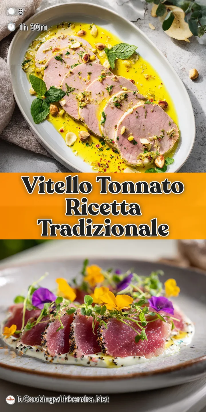 Close-up of delicate veal slices smothered in rich, creamy tonnato sauce, punctuated by salty green capers.