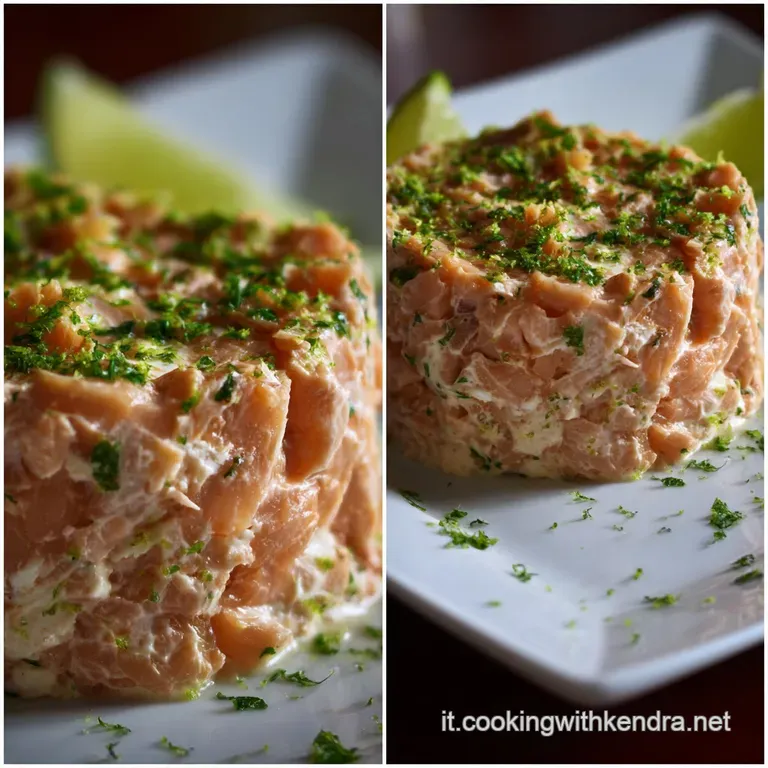 Elegant antipasto platter featuring thinly sliced salmon, colorful vegetables, and fresh herbs, arranged artfully on a whi...