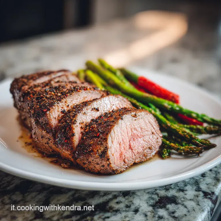 Tender veal medallions drizzled with rich sauce, plated with creamy polenta and vibrant green asparagus spears, a gourmet ...