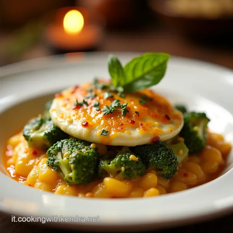 Broccolo Romano Gratinato Con Mozzarella Filante presentation