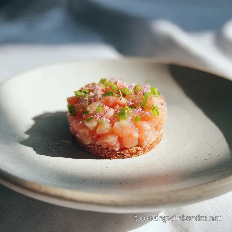 Elegant slice of creamy yellow tartr&agrave; garnished with fresh parsley and toasted bread.