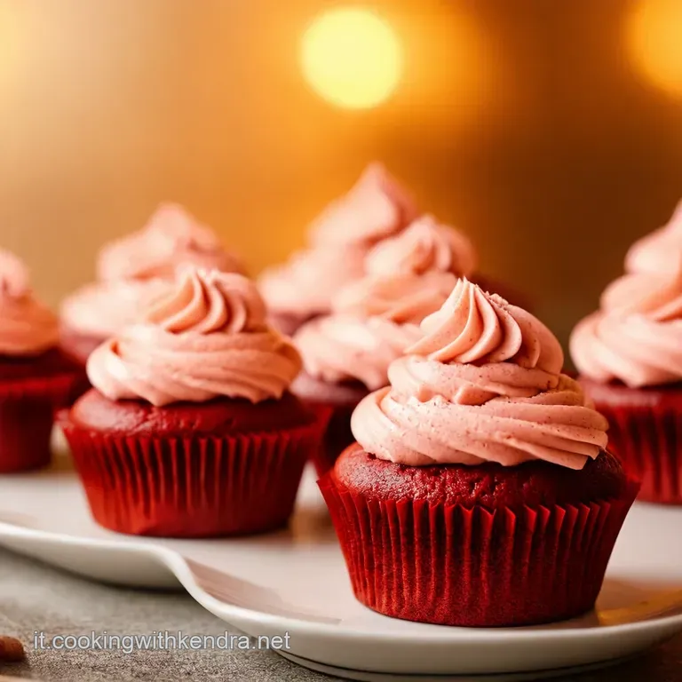 Cupcakes Red Velvet Con Frosting Di Formaggio Crema presentation