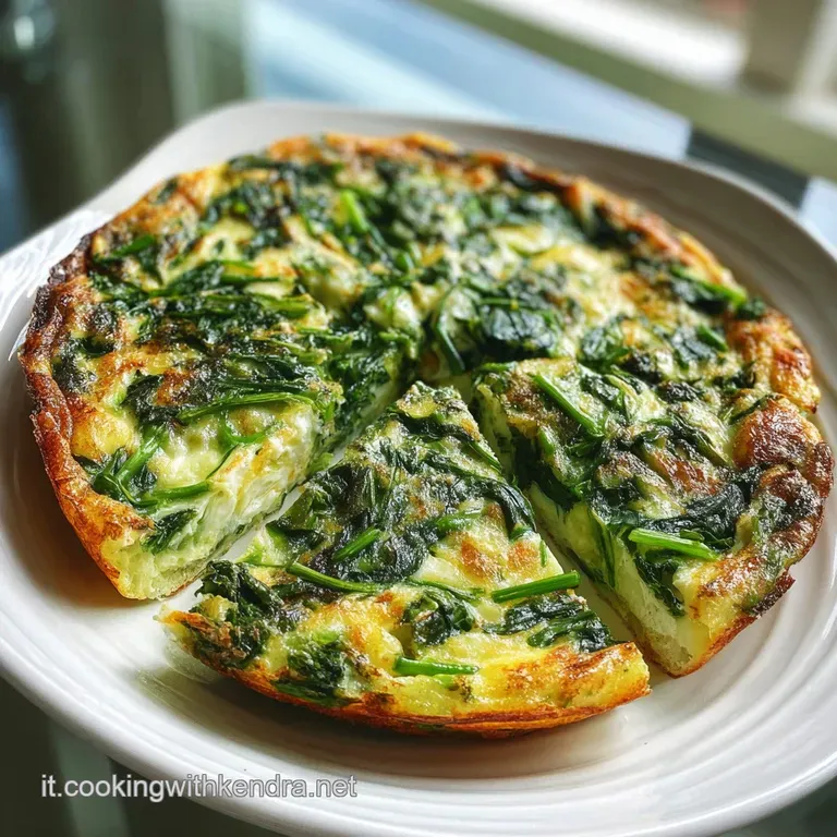 Slice of vegetable frittata with vibrant colors on a white plate, garnished with fresh herbs. Warm, inviting, and delicious.