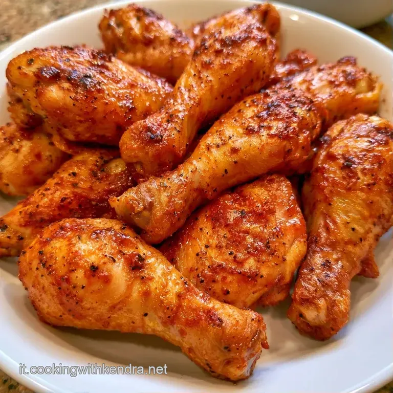 Cosce di pollo rosolate e succose accompagnate da verdure colorate su un piatto di ceramica, illuminazione soffusa.