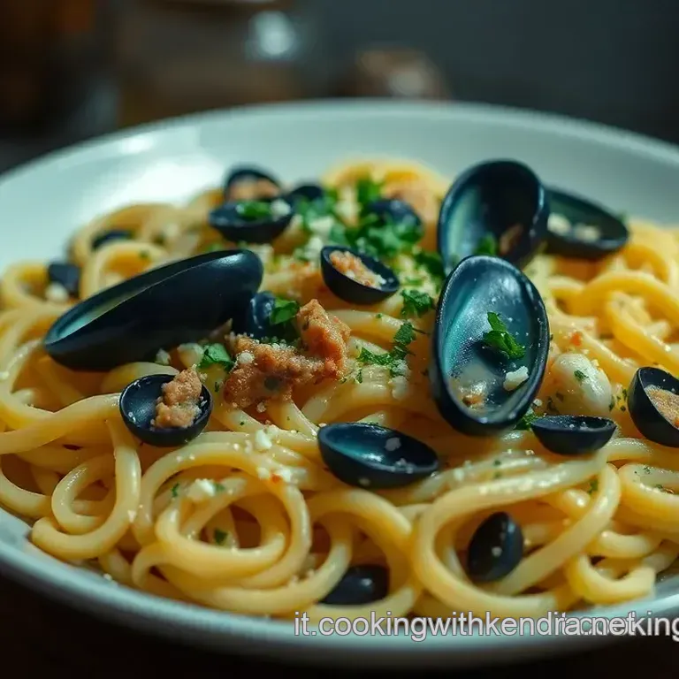 Fusilli Express: Cozze Piselli e un Tocco di Mare