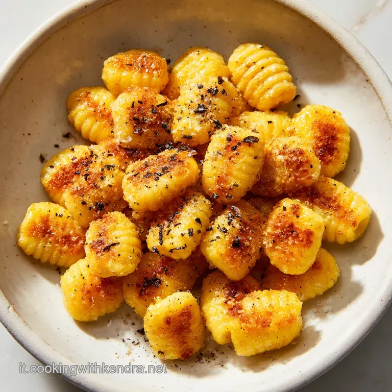 Elegant plate of tender gnocchetti, bathed in light sauce, garnished with fresh green herbs, hinting at warmth and comfort.