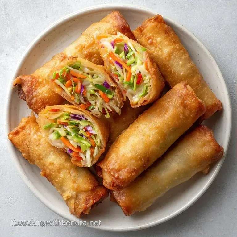 Tre rotolini di verdure croccanti disposti con cura, decorati con un filo d'olio lucido e una spolverata di pepe nero.