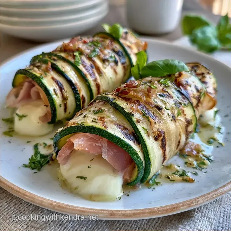 Involtini di Zucchine Grigliate Robiola con Prosciutto Crudo