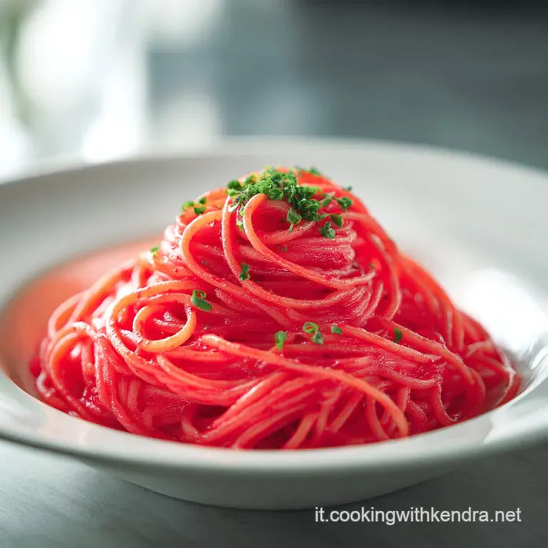 Perfectly plated linguine with a glossy, rich cream sauce. Bright red peppers add a pop of color, and basil leaves offer a...