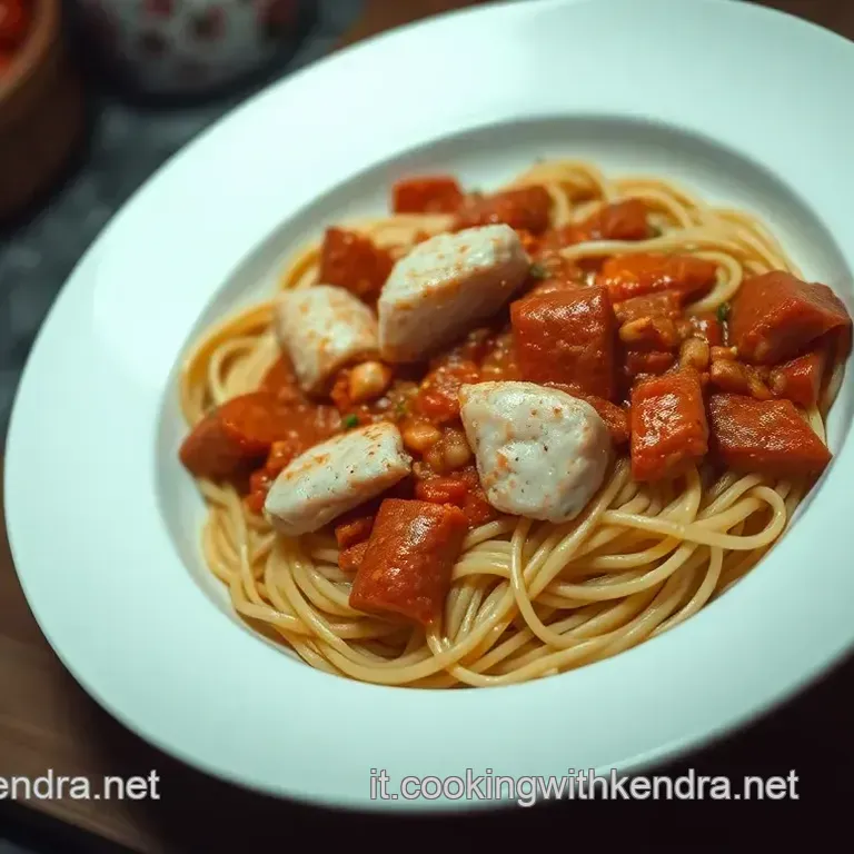 Pasta al Rag&ugrave; di Merluzzo e Peperoni