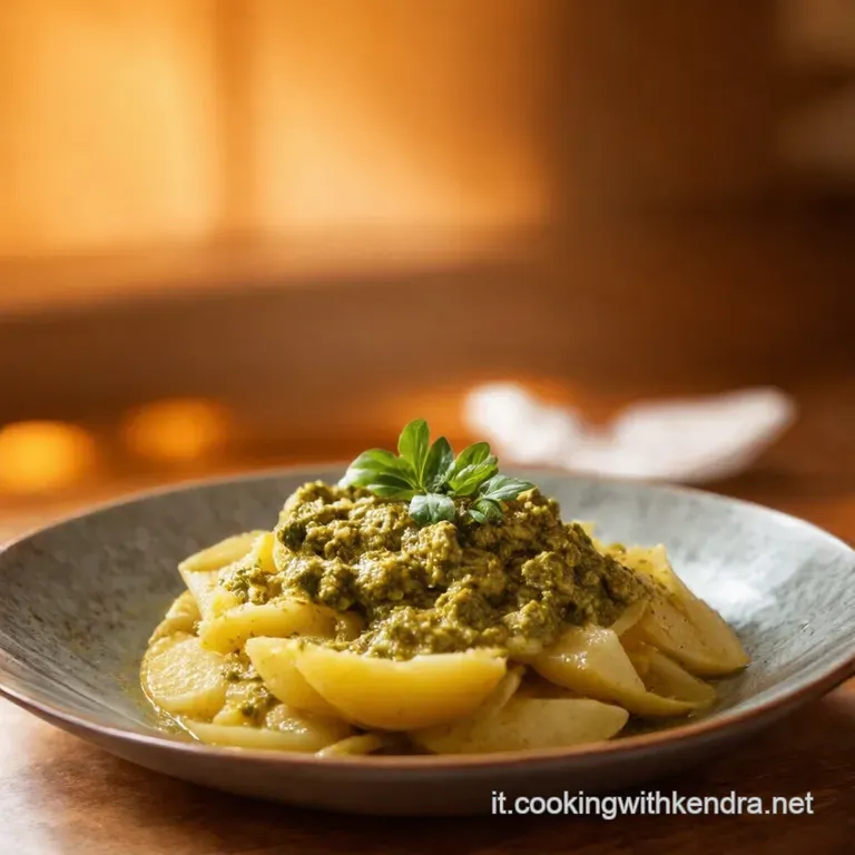 Pasta Alla Genovese Arricchita Pesto Con Fagiolini E Patate presentation