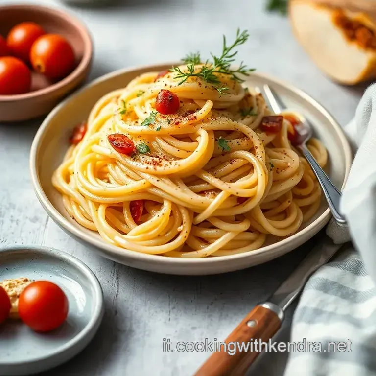 Pasta Con Carciofi Alla Romana presentation