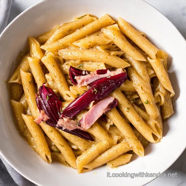 Pasta Cremosa al Radicchio di Treviso Speck Croccante e Noci