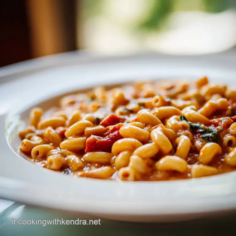 A steaming bowl of pasta e fagioli, swirled with olive oil and garnished with vibrant green herbs.
