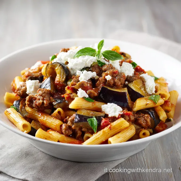 Pasta al Sugo di Melanzane e Salsiccia