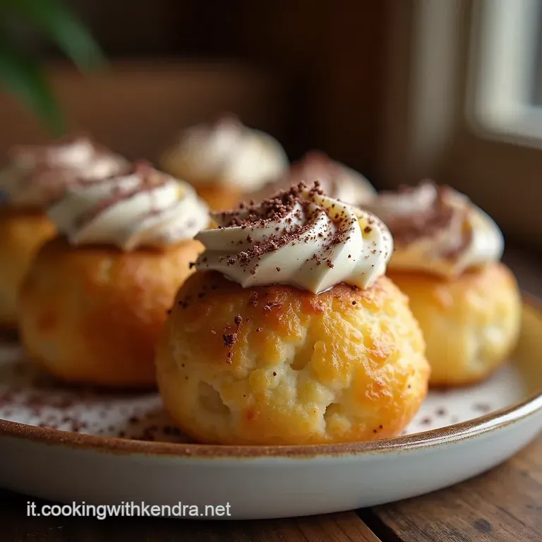Profiteroles Classici Con Cuore Morbido Di Crema Pasticcera Al Cioccolato presentation