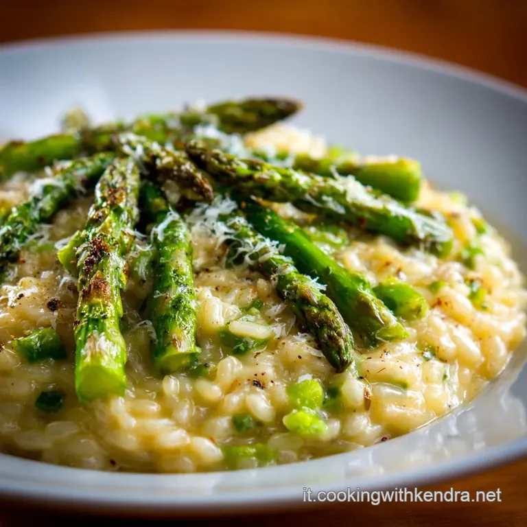Risotto Agli Asparagi Leleganza Cremosa Della Primavera presentation