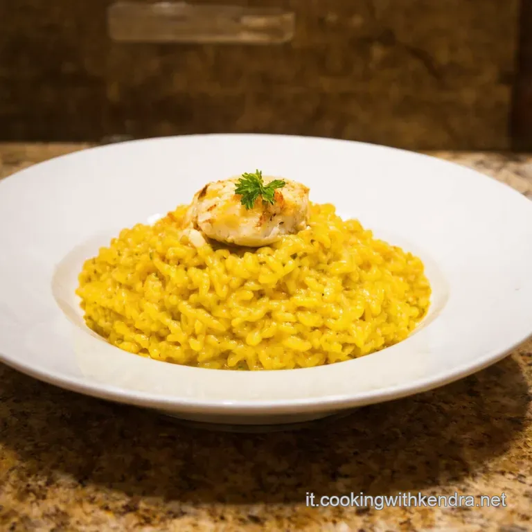 Risotto Allo Zafferano Loro Nel Piatto presentation