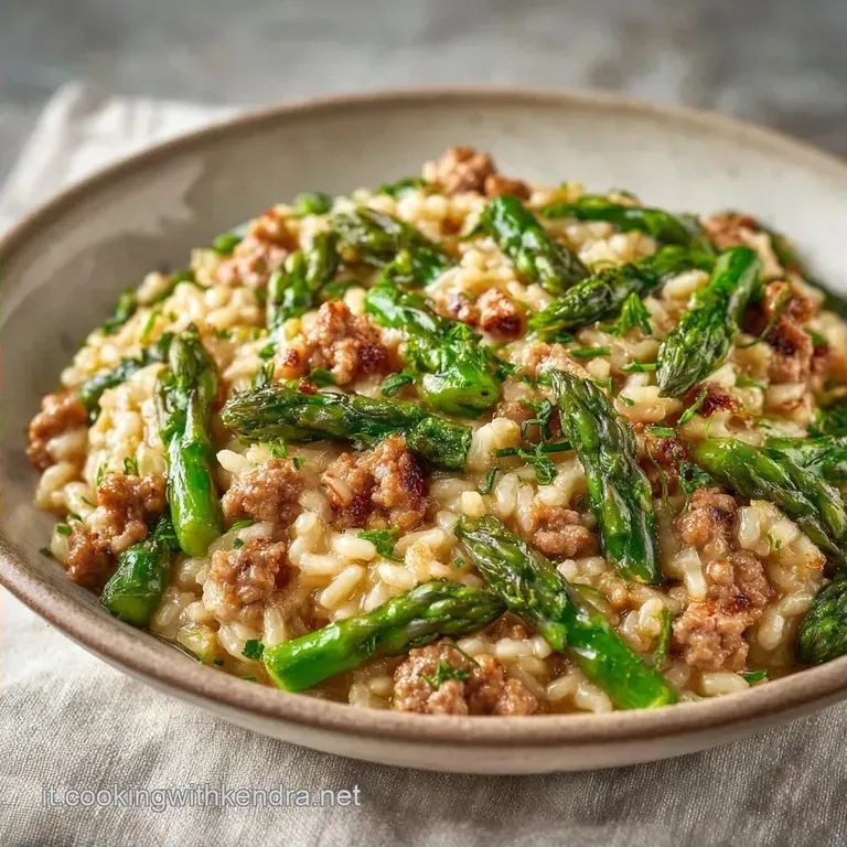 Cremoso Risotto con Asparagi e Salsiccia