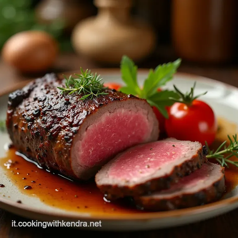 Il Mio Roast Beef a Bassa Temperatura Larte Di Un Rosato Perfetto presentation